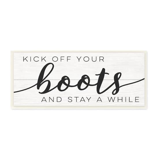 Stupell Industries Rustic Kick Off Your Boots Wooden Wall Plaque